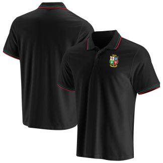 British & Irish Lions Essentials Short Sleeve Tipped Polo - Black