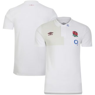 England Rugby Polo Shirt - White - Mens