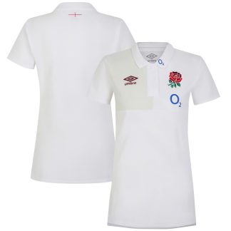 England Rugby Polo Shirt - White - Womens