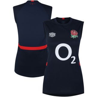 England Rugby Training Sleeveless T-Shirt - Navy - Womens