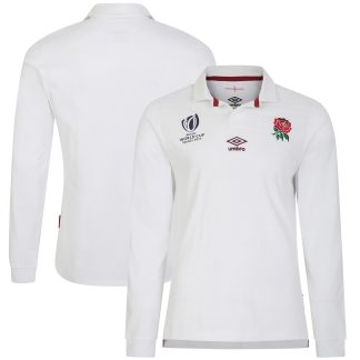 England Rugby World Cup 2023 Home Classic Long Sleeve Jersey - White - Junior