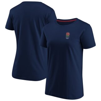 England Rugby Essentials Small Crest T-Shirt - Navy - Womens
