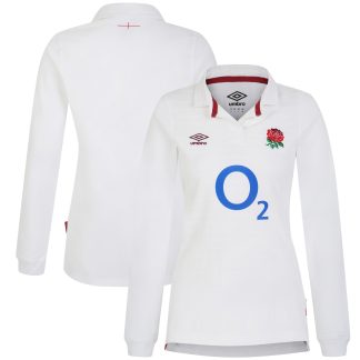 England Rugby Home Classic Long Sleeve Jersey 2023/24 - White - Womens