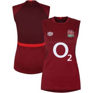 England Rugby Training Sleeveless T-Shirt - Red - Womens