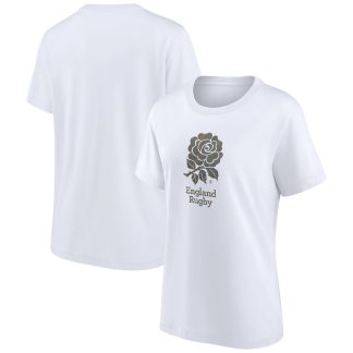 England Rugby Etch Logo T-Shirt - Grey - Womens