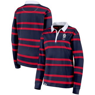 England Rugby Iconic Striped Rugby Shirt - Navy - Womens