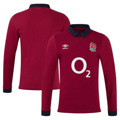 England Rugby Alternate Classic Long Sleeve Jersey 2024/25 - Red - Mens