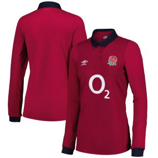 England Rugby Alternate Classic Long Sleeve Jersey 2024/25 - Red - Womens