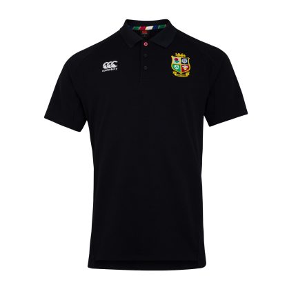 British & Irish Lions Cotton Pique Training Polo - Black - Mens