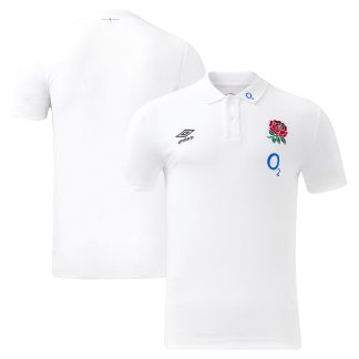 England Rugby Polo Shirt - White - Mens