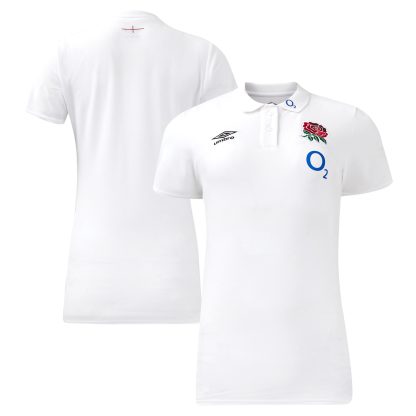 England Rugby Polo Shirt - White - Womens