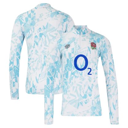 England Rugby Warm Up Midlayer Jersey - Blue Topaz - Junior