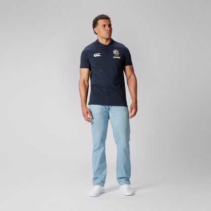 Mens British & Irish Lions Pique Polo Navy