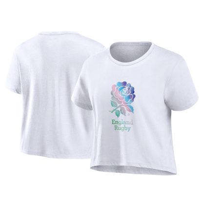 England Rugby Cropped T-Shirt - White - Womens