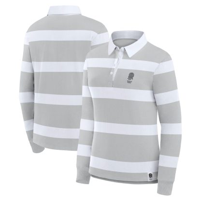 England Rugby Long Sleeve Stripe Rugby Shirt - Grey - Womens