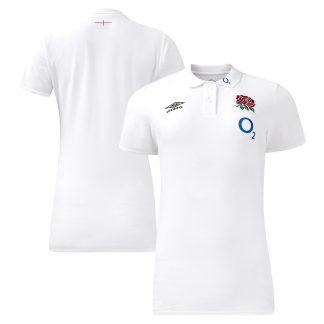 England Rugby Polo Shirt - White - Womens