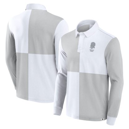 England Rugby Quartered Long Sleeve Rugby Shirt - White