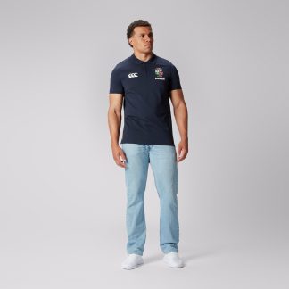 Mens British & Irish Lions Pique Polo Navy