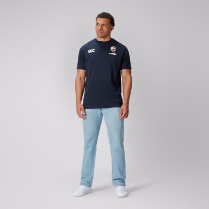 Mens British & Irish Lions Cotton Jersey Tee Navy