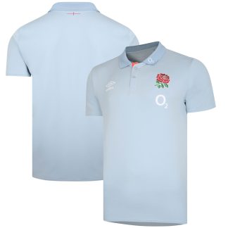England Rugby Poly Polo Shirt - Blue Fog - Mens