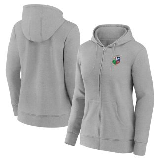 British & Irish Lions Essentials Small Crest Full Zip Hoodie - Grey - Womens