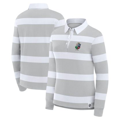 British & Irish Lions Long Sleeve Jersey Stripe Rugby Shirt - Grey - Womens