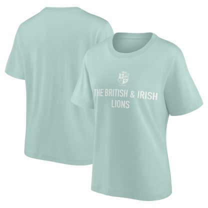 British & Irish Lions Wordmark Logo Oversized T-Shirt - Surf Spray - Womens