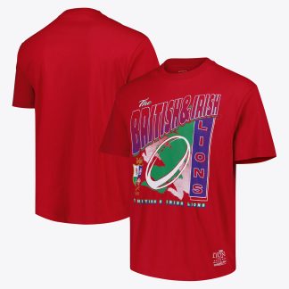 British & Irish Lions x Mitchell & Ness Retro Graphic T-Shirt - Red