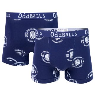 England Rugby Oddballs Mens Boxer Shorts - Navy Retro