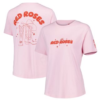 England Rugby Red Roses Cowboy Graphic Fitted T-Shirt - Pink - Womens