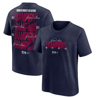 England Rugby Red Roses Guinness Womens Six Nations 2025 Grand Slam Champions T-Shirt - Navy - Junior