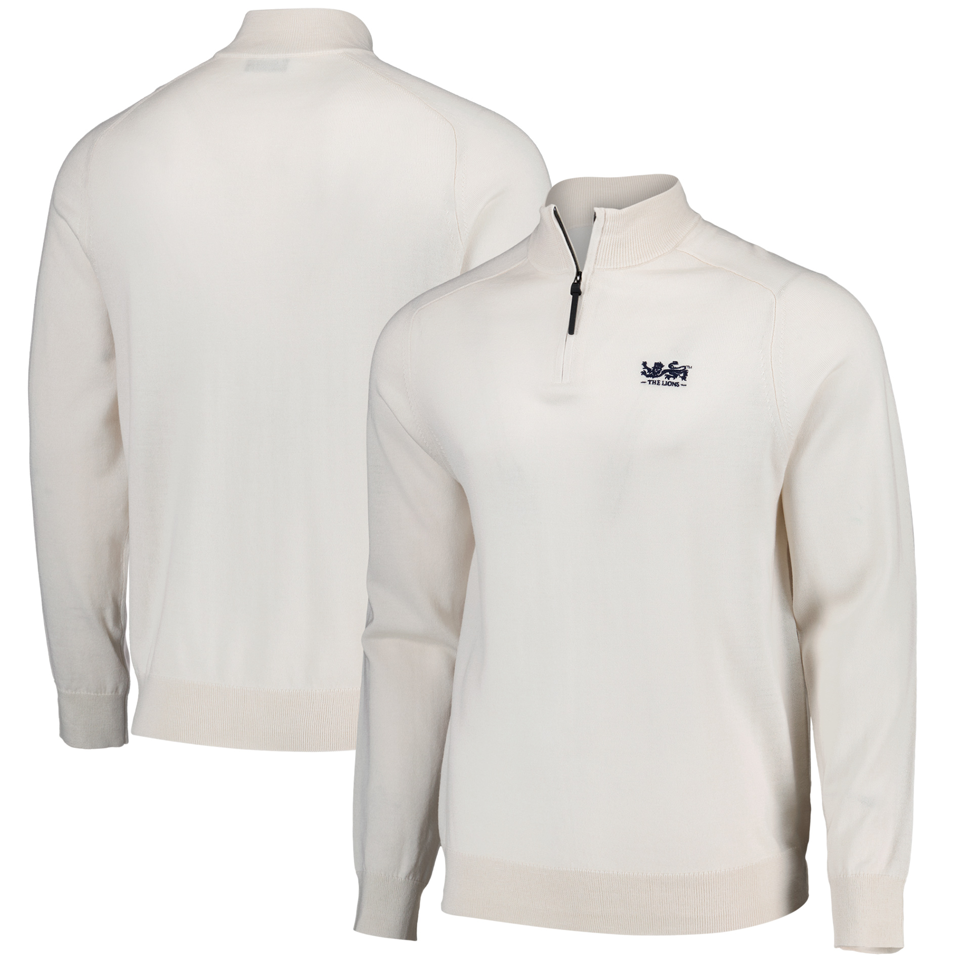 British & Irish Lions Charles Tyrwhitt Performance Merino 1/4 Zip Neck Jumper - Cream