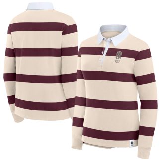 England Rugby Long Sleeve Striped Rugby Shirt - Cream - Womens