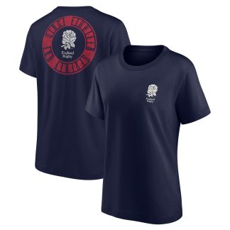 England Rugby Revolve Front & Back Graphic T-Shirt - Navy - Womens
