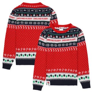 England Rugby Retro Fairisle Christmas Jumper - Junior