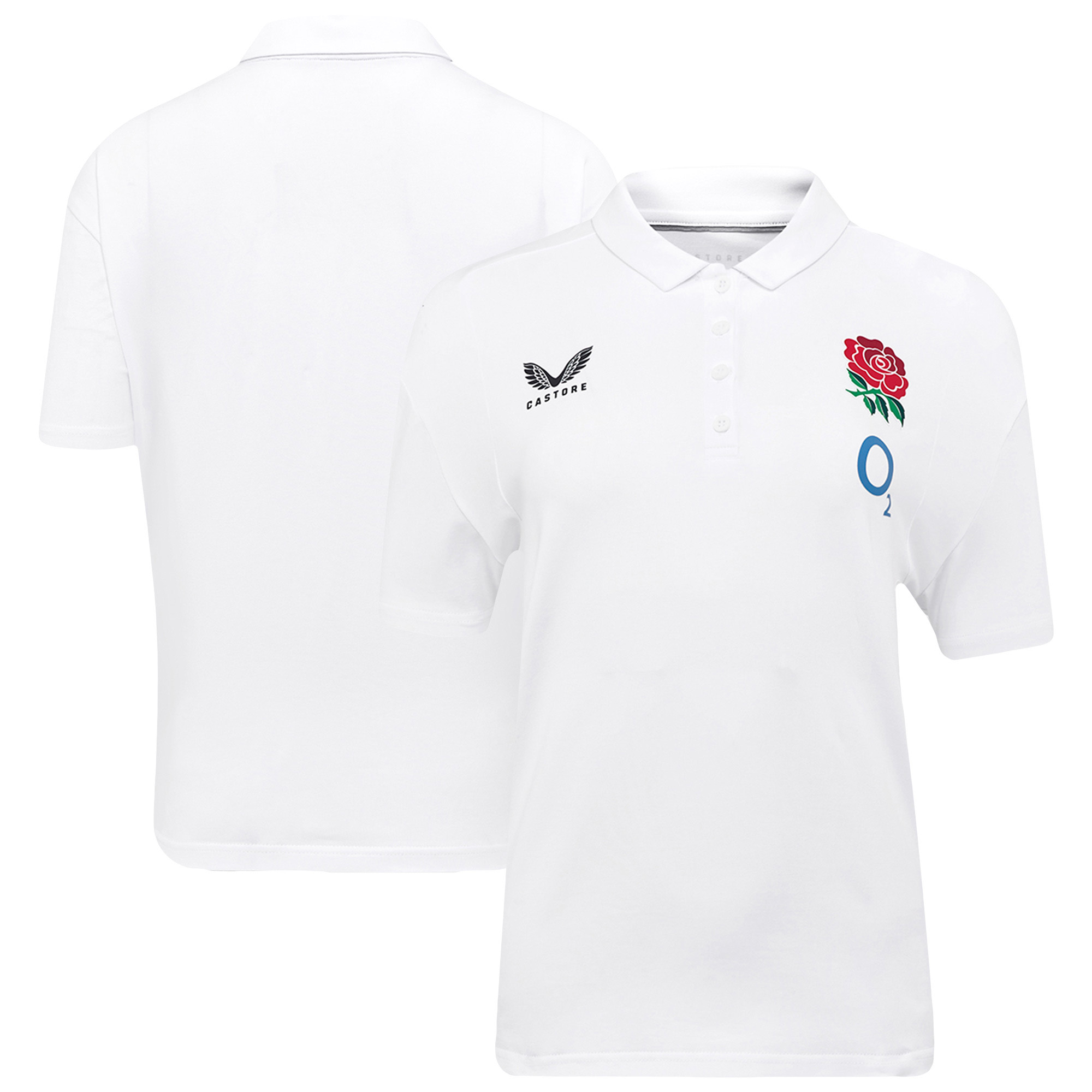 England Rugby Travel Short Sleeve Polo Shirt - White - Womens