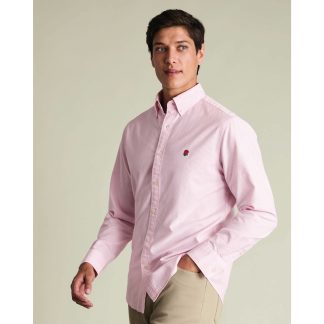 England Rugby Charles Tyrwhitt Slim Fit Oxford Shirt - Pink