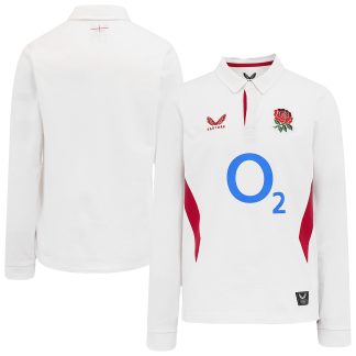 England Rugby Home Classic Long Sleeve Jersey 2025/26 - White - Junior