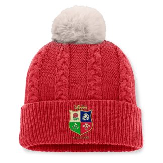 British & Irish Lions Cuffed Pom Beanie - Red - Womens