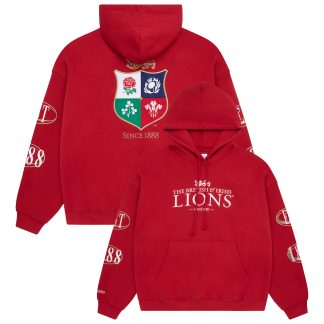 British & Irish Lions x Mitchell & Ness Retro Team Hoodie - Red