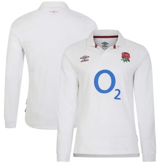 England Rugby Home Classic Long Sleeve Jersey 2023/24 - White - Mens