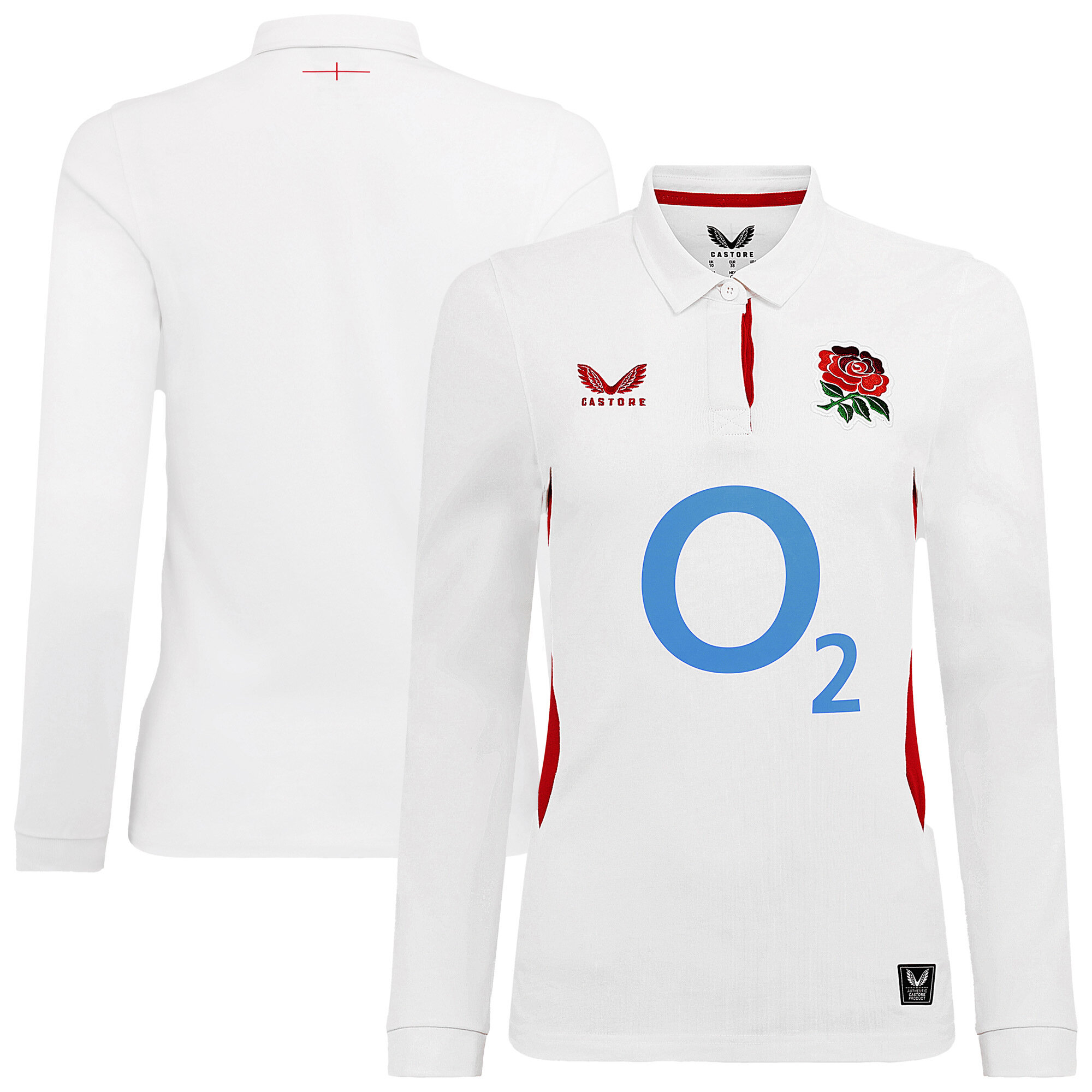 England Rugby Home Classic Long Sleeve Jersey 2025/26 - White - Womens