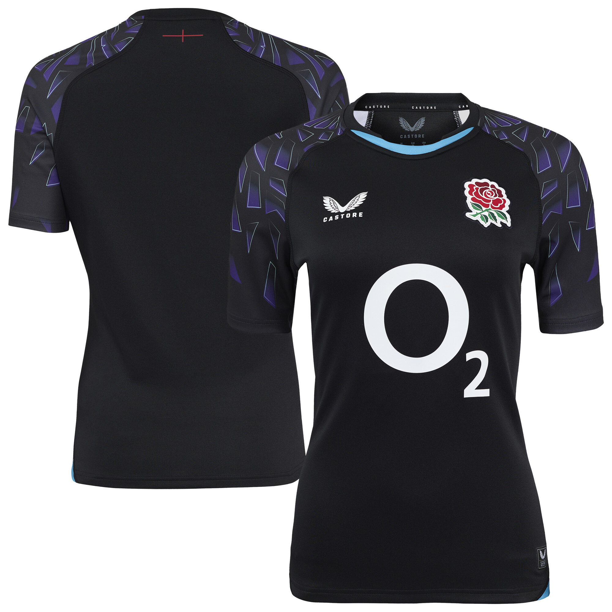 England Rugby Red Roses Alternate Replica Jersey 2025/26 - Black - Womens