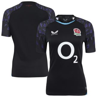 England Rugby Red Roses Alternate Replica Jersey 2025/26 - Black - Womens