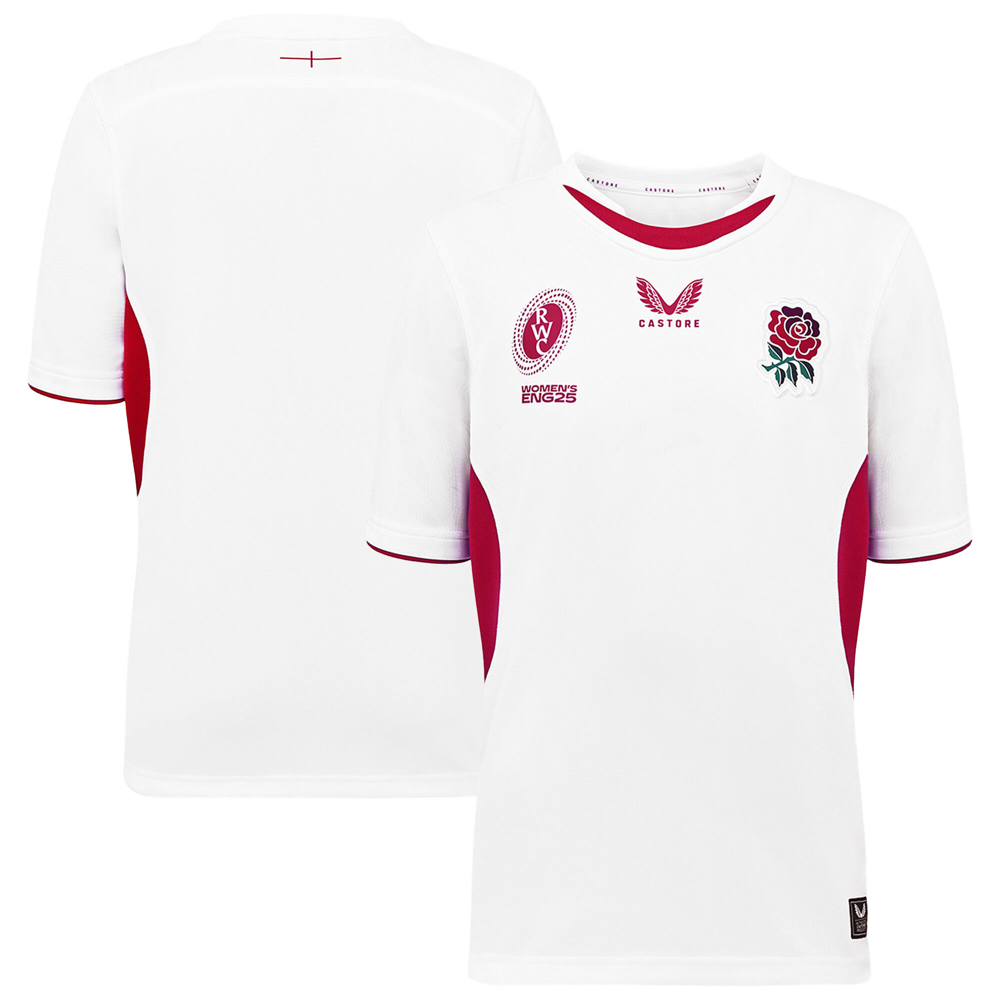 England Rugby Womens Rugby World Cup 2025 Red Roses Home Replica Jersey - Junior