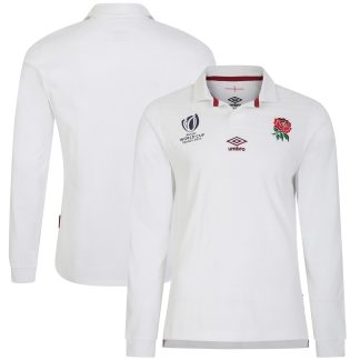 England Rugby World Cup 2023 Home Classic Long Sleeve Jersey - White - Junior