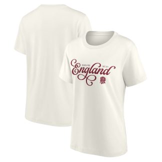 Rugby Vintage Script Graphic T-Shirt - Off White - Womens
