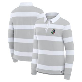 British & Irish Lions Long Sleeve Jersey Stripe Rugby Shirt - Grey - Womens