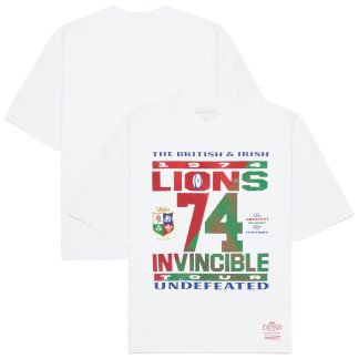 British & Irish Lions x Mitchell & Ness 74 Invincible Undefeated Tour T-Shirt - Cream