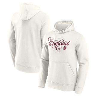 England Rugby Vintage Script Graphic Hoodie - Off White